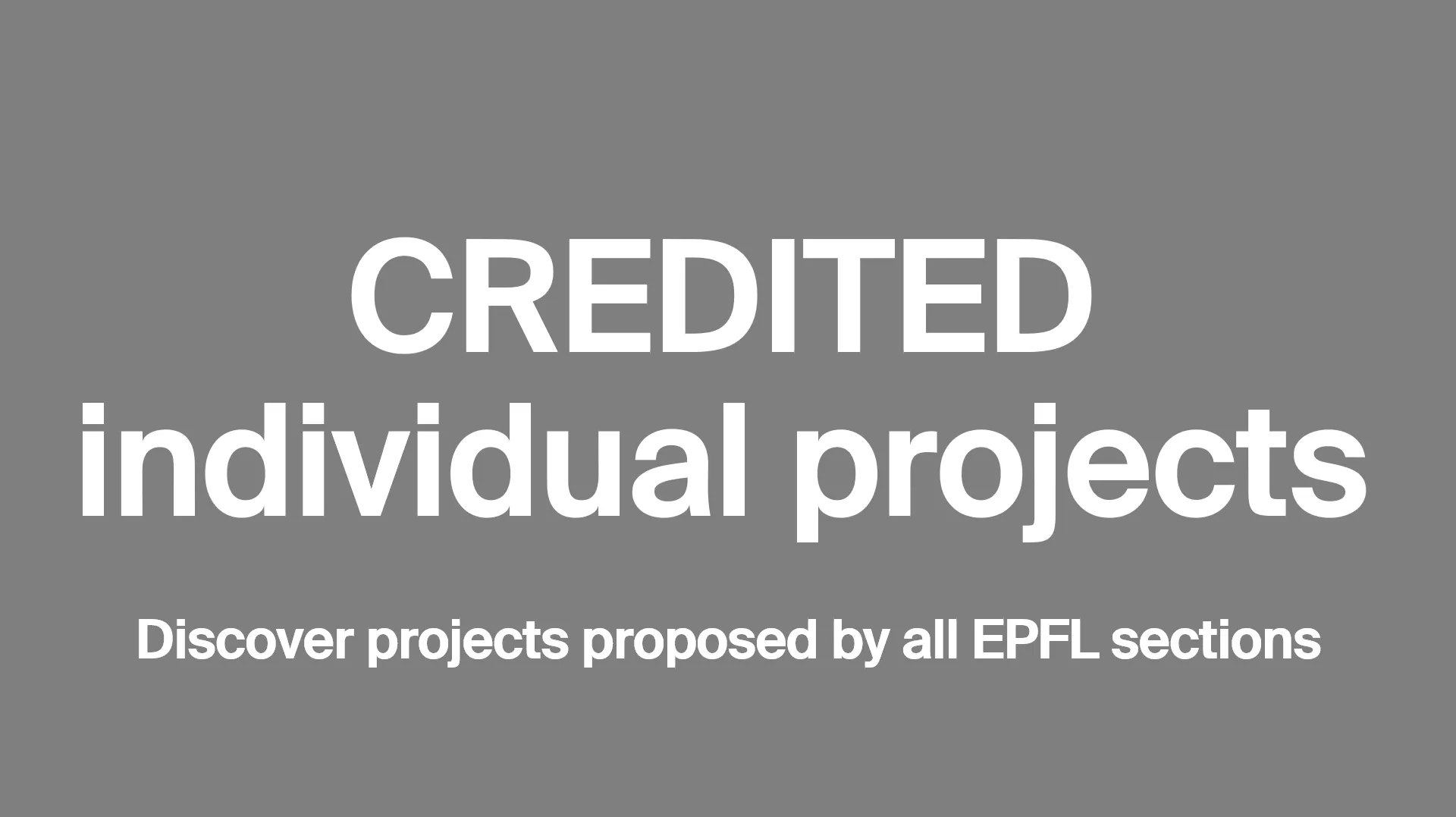 CREDITED - Credited individual projects